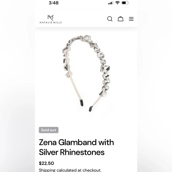 Natalie Mills glamband headband with pink and clear rhinestones NWOT - Picture 6 of 6